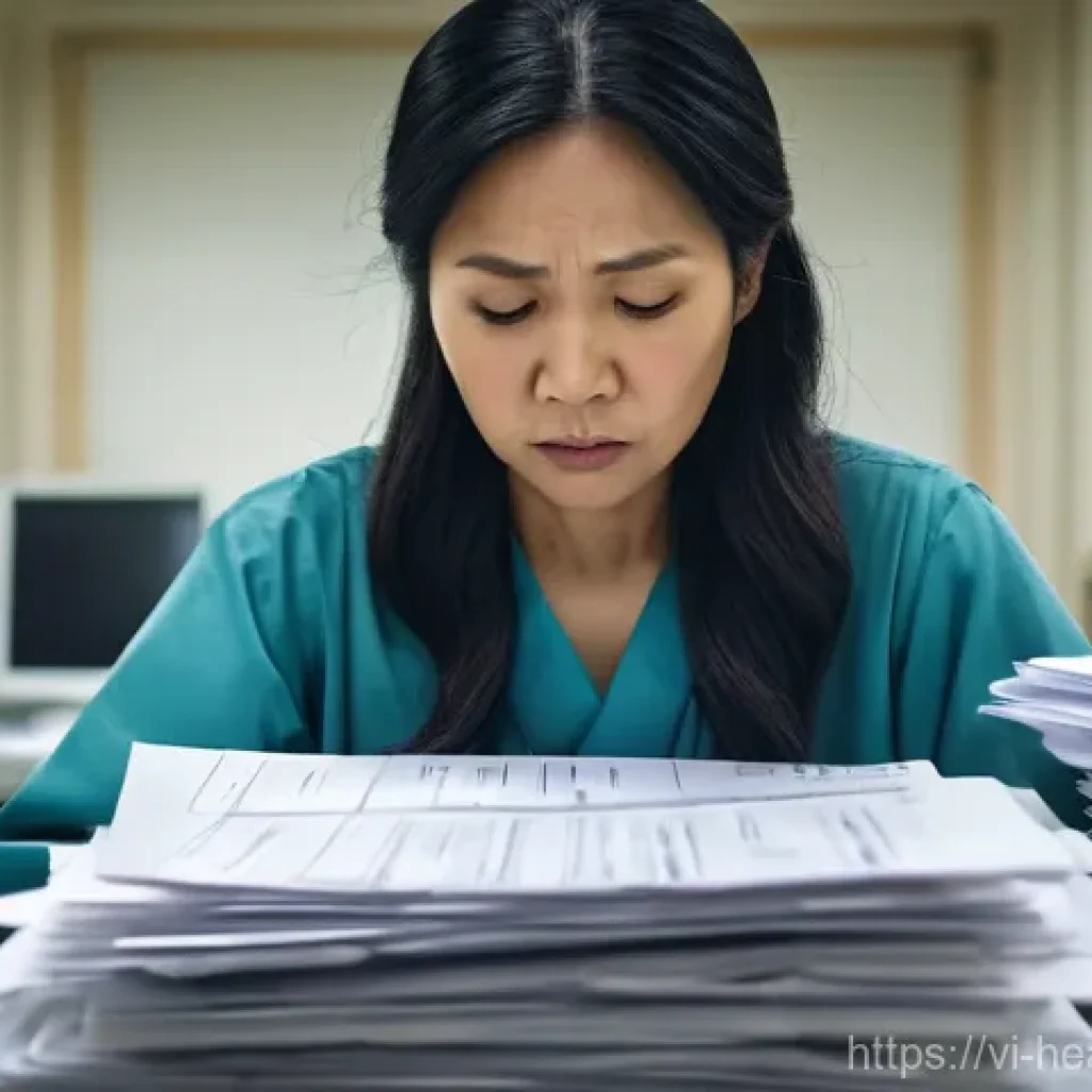 개인 의료기록의 탈중앙화 접근법 - **Prompt 1: The Weight of Paper Records**
    A realistic, slightly desaturated photograph depicting...